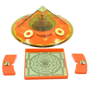 ShreeOn Vastu Gold premium Sri Yantra with gold plate for prosperity and advanced Vaastu energy field enhancement